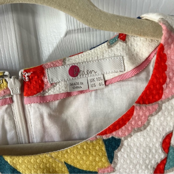 Boden multi color printed Retro Pocket shift dress size 6L - Picture 3 of 7